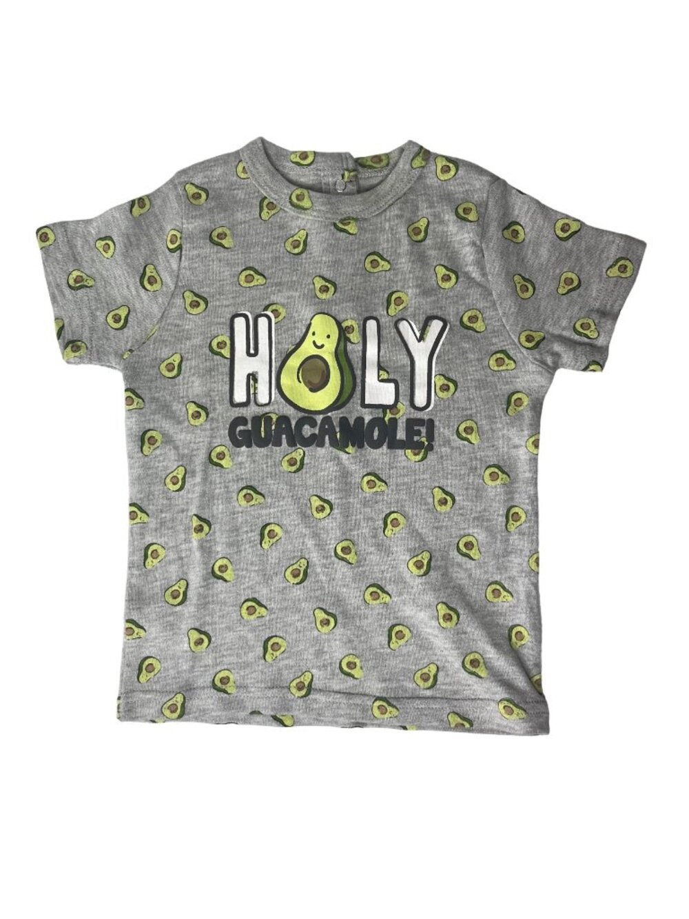 Quiltex Baby Shirt Holy Guacamole Size 18 Months Gray Green New Snap Shoulder